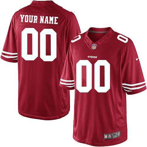 Men's Limited Nike Jersey Red Home - Customized NFL San Francisco 49ers